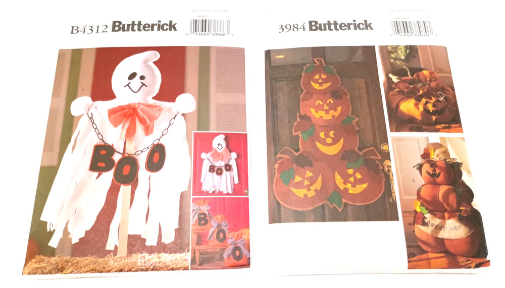 VTG Butterick Patterns 3984 4312 Outdoor Halloween Ghost Decor Uncut 2003-2004